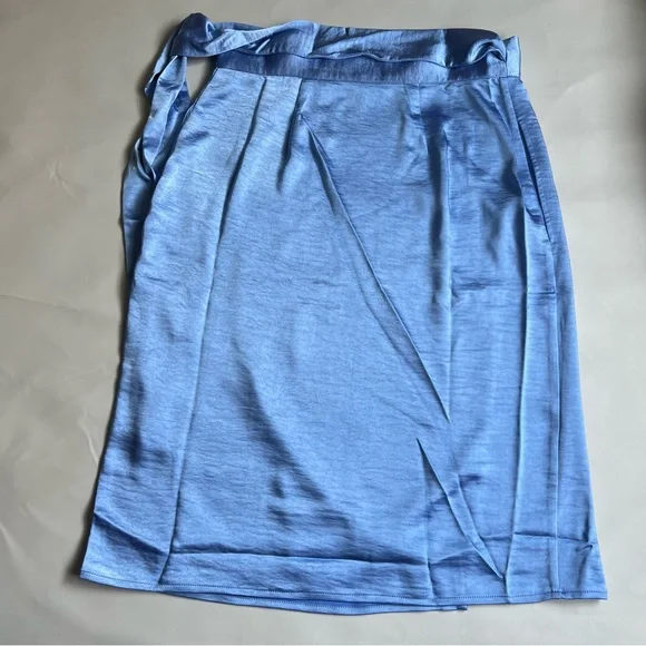 Wildfang The Empower Satin Wrap Skirt Women Light Blue XS NWT - Picture 2 of 9